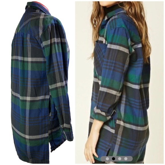 Forever21 Flannel Top Button Down - Picture 3 of 9